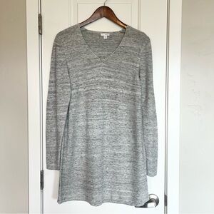 J. Jill purejill heathered gray linen and cotton blend tunic sweater Size M